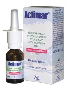 ACTIMAR SOLUZIONE NASALE SPRAY SALINA 3% CON ACIDO IALURONICO + MSM 20 ML CON EROGATORE - Farmadott.it