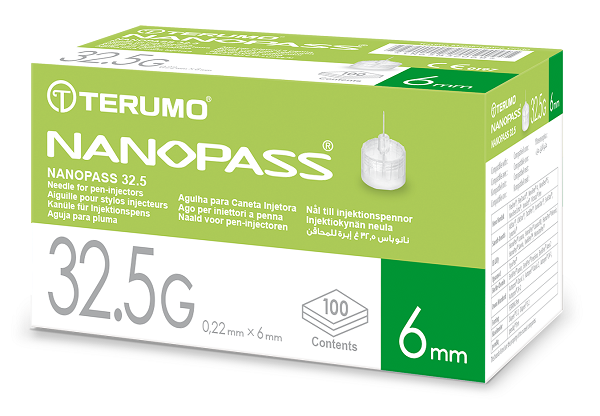 AGO PER PENNA DA INSULINA NANOPASS 32,5 GAUGE LUNGHEZZA 6 MM 100 PEZZI - Farmadott.it