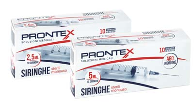 SIRINGA PRONTEX 5 ML AGO IND 10 PEZZI - Farmadott.it