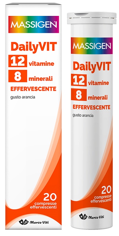 MASSIGEN DAILYVIT 12 VITAMINE 8 MINERALI EFFERVESCENTE 20 COMPRESSE - Farmadott.it