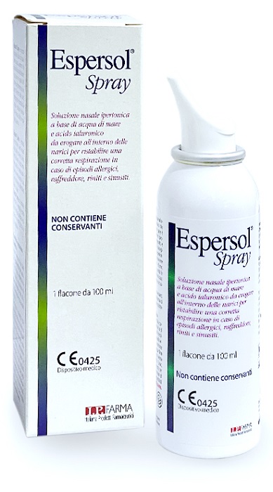 SOLUZIONE NASALE ESPERSOL SPRAY IPERTONICA A BASE DI ACQUA DI MARE E ACIDO IALURONICO 0,02% 100ML - Farmadott.it