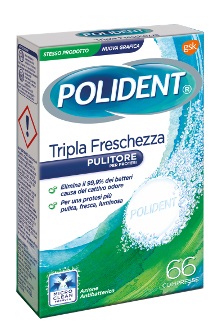 POLIDENT TRIPLA FRESCHEZZA 66 COMPRESSE - Farmadott.it