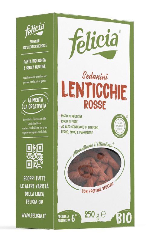 FELICIA BIO SEDANINI LENTICCHIE ROSSE 250 G - Farmadott.it