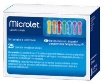 LANCETTE PUNGIDITO PER DISPOSITIVO MICROLET 25 PEZZI - Farmadott.it