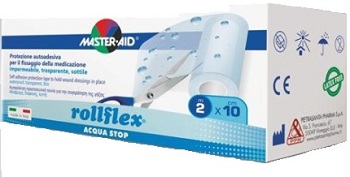 CEROTTO IMPERMEABILE PER FISSAGGIO MEDICAZIONI MASTER-AID ROLLFLEX A-STOP M 10X10 CM - Farmadott.it