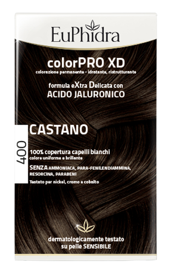 EUPHIDRA COLORPRO XD 400 CASTANO GEL COLORANTE CAPELLI IN FLACONE + ATTIVANTE + BALSAMO + GUANTI - Farmadott.it