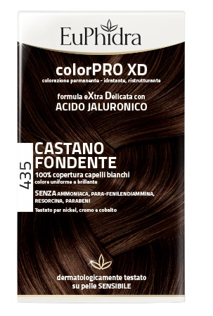 EUPHIDRA COLORPRO XD 435 CASTANO FONDENTE GEL COLORANTE CAPELLI IN FLACONE + ATTIVANTE + BALSAMO + GUANTI - Farmadott.it