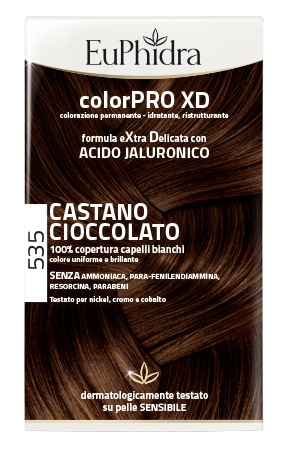 EUPHIDRA COLORPRO XD 535 CASTANO CIOCCOLATO GEL COLORANTE CAPELLI IN FLACONE + ATTIVANTE + BALSAMO + GUANTI - Farmadott.it