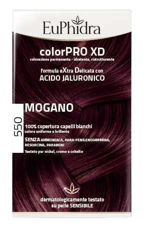 EUPHIDRA COLORPRO XD 550 MOGANO GEL COLORANTE CAPELLI IN FLACONE + ATTIVANTE + BALSAMO + GUANTI - Farmadott.it