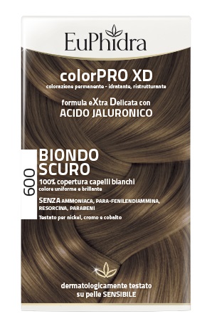 EUPHIDRA COLORPRO XD 600 BIONDO SCURO GEL COLORANTE CAPELLI IN FLACONE + ATTIVANTE + BALSAMO + GUANTI - Farmadott.it