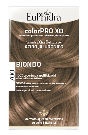EUPHIDRA COLORPRO XD 700 BIONDO GEL COLORANTE CAPELLI IN FLACONE + ATTIVANTE + BALSAMO + GUANTI - Farmadott.it
