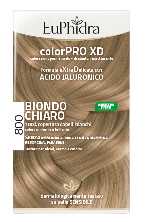 EUPHIDRA COLORPRO XD 800 BIONDO CHIARO GEL COLORANTE CAPELLI IN FLACONE + ATTIVANTE + BALSAMO + GUANTI - Farmadott.it