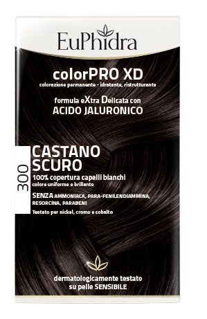 EUPHIDRA COLORPRO XD 300 CASTANO SCURO GEL COLORANTE CAPELLI IN FLACONE + ATTIVANTE + BALSAMO + GUANTI - Farmadott.it
