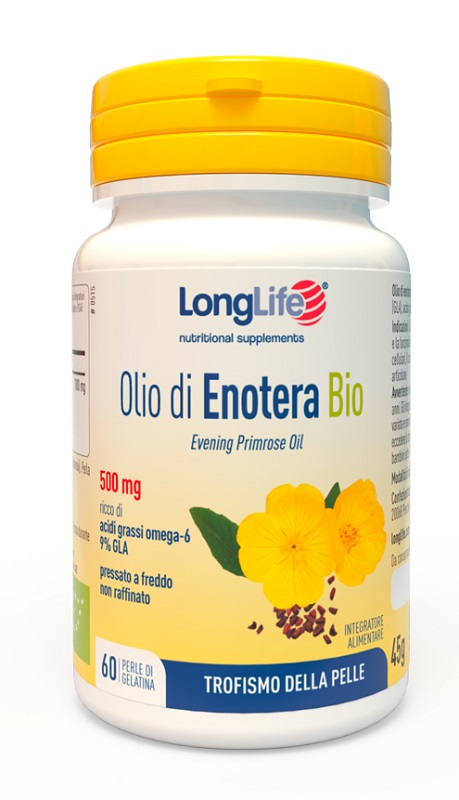 LONGLIFE OLIO ENOTERA BIO 500 MG 60 PERLE IN GELATINA - Farmadott.it