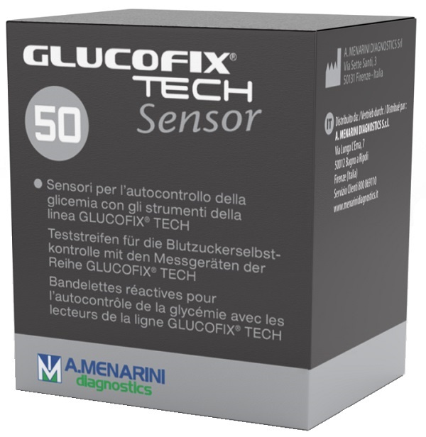 STRISCE MISURAZIONE GLICEMIA GLUCOFIX TECH SENSOR 50 PEZZI - Farmadott.it