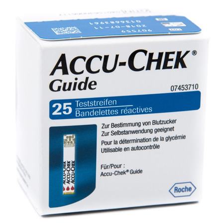 STRISCE MISURAZIONE GLICEMIA ACCU-CHEK GUIDE 25 PEZZI CONFEZIONE RETAIL - Farmadott.it