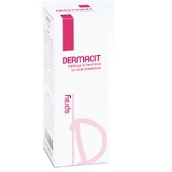 DERMACIT SPRAY FLACONE CILINDRICO IN PE BIANCO CON TASTO EROGATORE SPRAY IN PP BIANCO E CAPPUCCIO SALVATASTO TRASPARENTE,DISPOSITIVO MEDICO 1 PZ - Farmadott.it