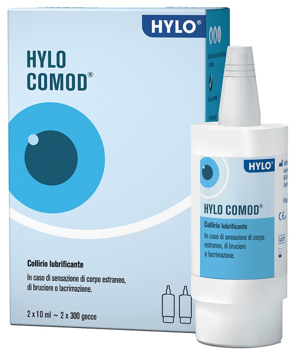 HYLO-COMOD GOCCE OCULARI IALURONATO DI SODIO 0,1% 2 FLACONC INI DA 10 ML - Farmadott.it