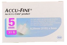 AGO PER PENNA DA INSULINA ACCU-FINE PEN NEEDLE ACCU-CHEK GAUGE 31 X 5MM 100 PEZZI - Farmadott.it