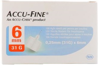 AGO PER PENNA DA INSULINA ACCU-FINE PEN NEEDLE ACCU-CHEK GAUGE 31 X 6MM 100 PEZZI - Farmadott.it