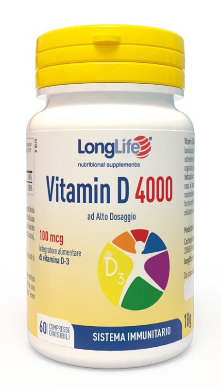 LONGLIFE VITAMIN D 4000UI 60 COMPRESSE DIVISIBILI - Farmadott.it