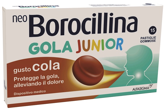 NEOBOROCILLINA GOLA JUNIOR 15 PASTIGLIE GUSTO COLA - Farmadott.it