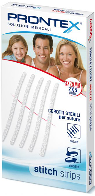 PRONTEX STITCH STRIPS 3X75 10 PEZZI - Farmadott.it