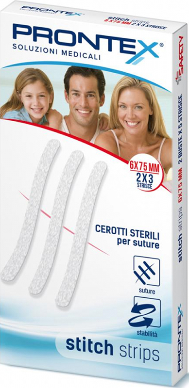 PRONTEX STITCH STRIPS 6X75 10 PEZZI - Farmadott.it