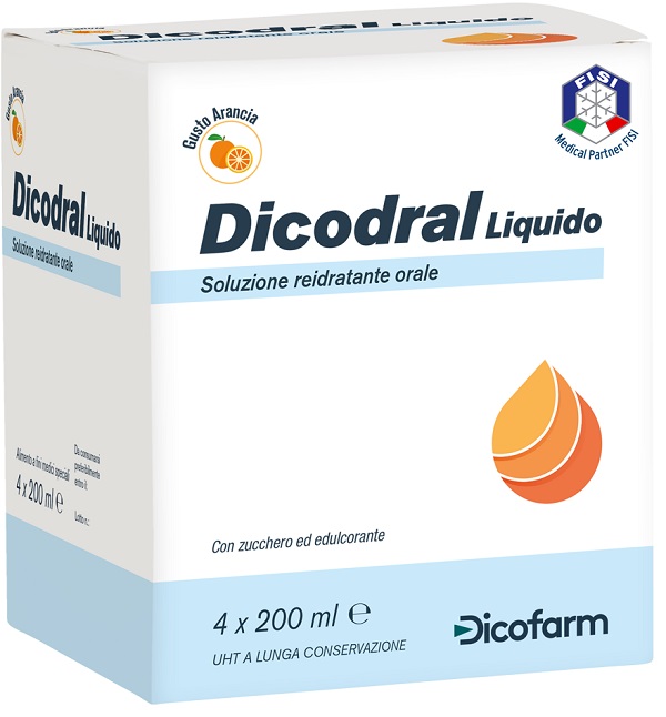 DICODRAL LIQUIDO SOLUZIONE REIDRATANTE ORALE 4 X 200 ML - Farmadott.it
