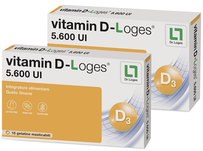 VITAMIN D-LOGES 30 GELATINE MASTICABILI GUSTO LIMONE 42 G - Farmadott.it