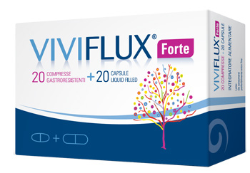 VIVIFLUX FORTE 20 COMPRESSE GASTRORESISTENTI + 20 CAPSULE LIQUID FILLER - Farmadott.it