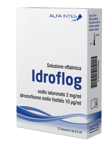 SOLUZIONE OFTALMICA IDROFLOG A BASE DI IALURONATO DI SODIO E IDROCORTISONE SODIO FOSFATO 15 FLACONCINI DA 0,5 ML - Farmadott.it