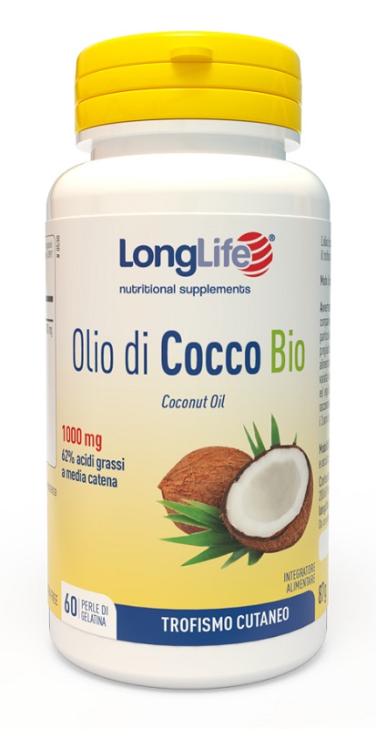 LONGLIFE OLIO COCCO BIO 60 PERLE IN GELATINA - Farmadott.it