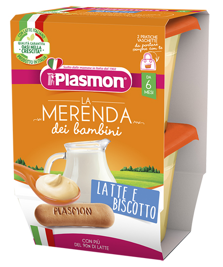 PLASMON LA MERENDA DEI BAMBINI MERENDE LATTE BISCOTTO ASETTICO 2 X 120 G - Farmadott.it