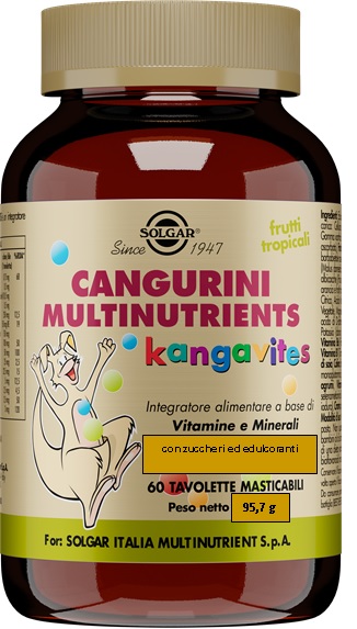 CANGURINI MULTINUTRIENTS FRUTTI TROPICALI 60 TAVOLETTE - Farmadott.it