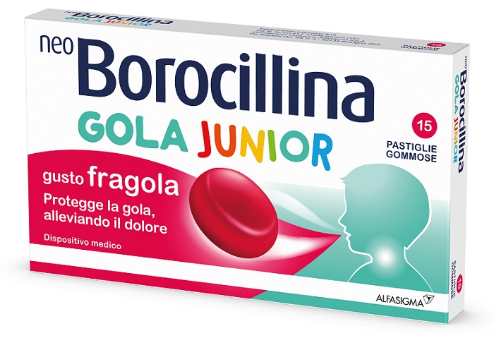 NEOBOROCILLINA GOLA JUNIOR 15 PASTIGLIE GUSTO FRAGOLA - Farmadott.it
