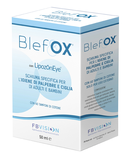 BLEFOX SCHIUMA SPECIFICA PER IGIENE PALPEBRE E CIGLIA 50 ML CON EROGATORE + 60 DISCHETTI - Farmadott.it