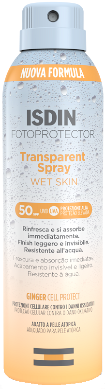 FOTOPROTECTOR TRANSPARENT WET SKIN SPRAY 50+ 250 ML - Farmadott.it