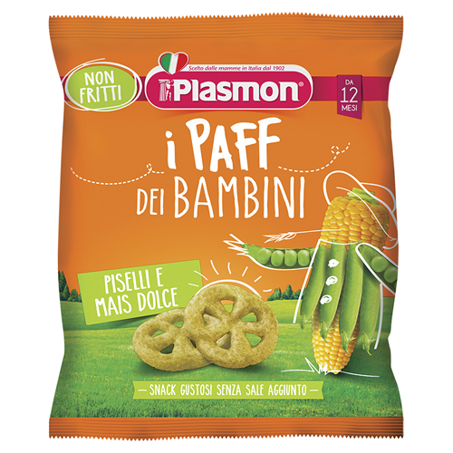 PLASMON DRY SNACK PAFF PISELLI-MAIS 15 G - Farmadott.it