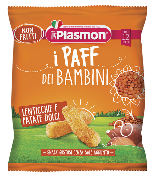 PLASMON DRY SNACK PAFF LENTICCHIE-PATATA DOLCE 15 G - Farmadott.it
