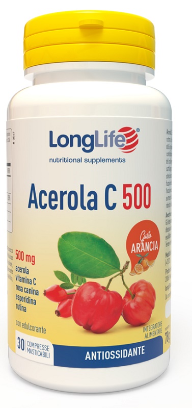 LONGLIFE ACEROLA C500 ARANCIA 30 COMPRESSE MASTICABILI - Farmadott.it