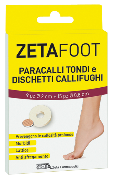 ZETAFOOT PARACALLO TONDO 9 PEZZI + DISCHETTO CALLIFUGO 15 PEZZI - Farmadott.it