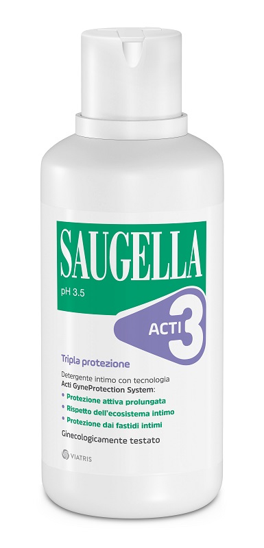 SAUGELLA ACTI3 TRIPLA PROTEZIONE DETERGENTE INTIMO 500 ML - Farmadott.it