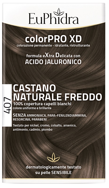 EUPHIDRA COLORPRO XD 407 CASTANO NATURALE F COLORE + ATTIVANTE + BALSAMO + CUFFIA + GUANTI - Farmadott.it
