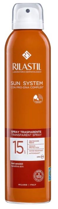 RILASTIL SUN SYSTEM TRANSPARENT SPRAY SPF15 200 ML - Farmadott.it