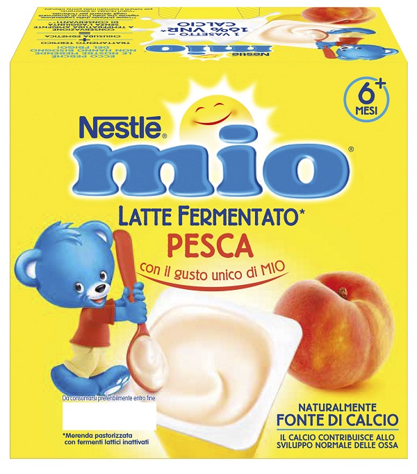 MIO MERENDA LATTE FERMENTATO PESCA 4X100 G - Farmadott.it
