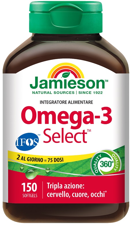 JAMIESON OMEGA 3 SELECT IFOS 150 SOFTGEL SENZA GLUTINE NATURALMENTE PRIVO DI LATTOSIO - Farmadott.it