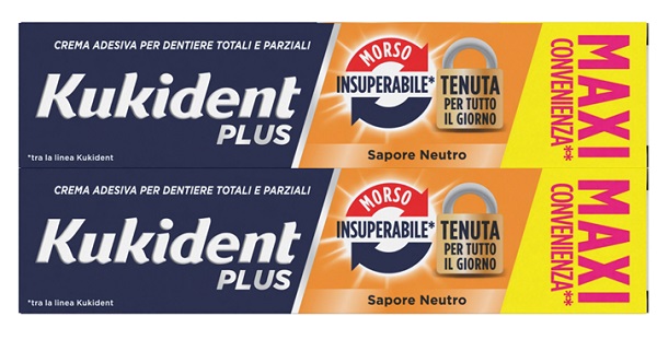 KUKIDENT BIPACCO MORSO INSUPERABILE CREMA ADESIVA DENTIERE 57 G X 2 - Farmadott.it