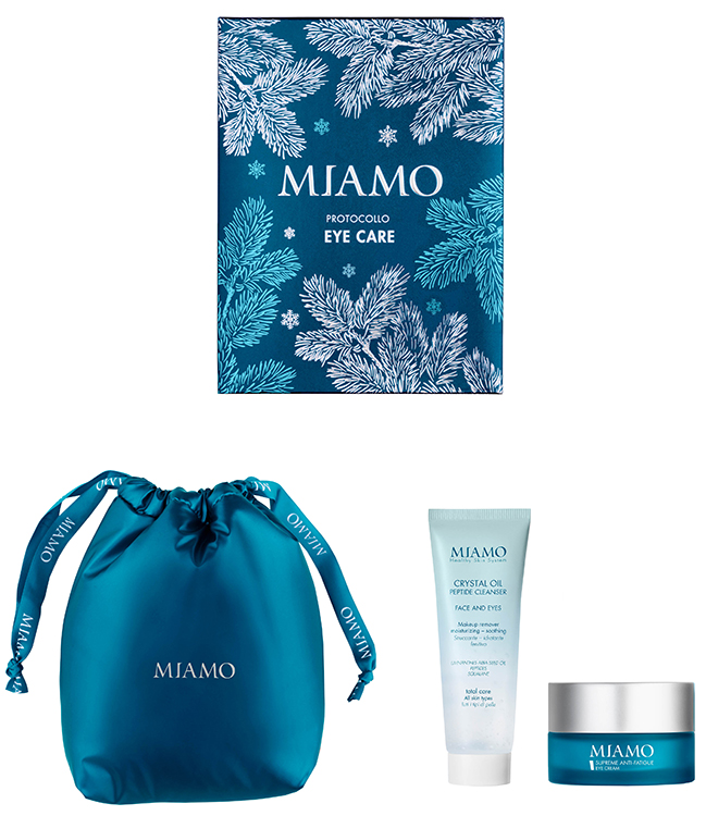 MIAMO COFANETTO PROTOCOLLO EYE CARE 1 CRYSTAL OIL PEPTIDE CLEANSER 50 ML + 1 SUPREME ANTI-FATIGUE EYE CREAM 15 ML - Farmadott.it