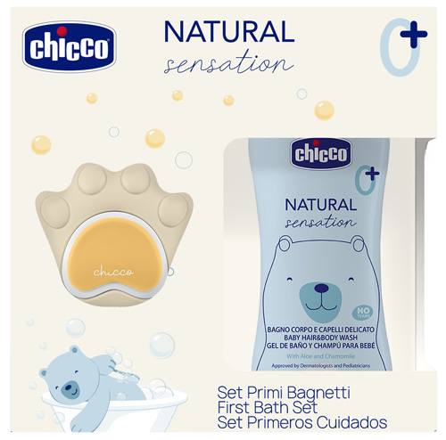 CHICCO NATURAL SENSATION SET DETERGENTE 200 ML + SPUGNA - Farmadott.it